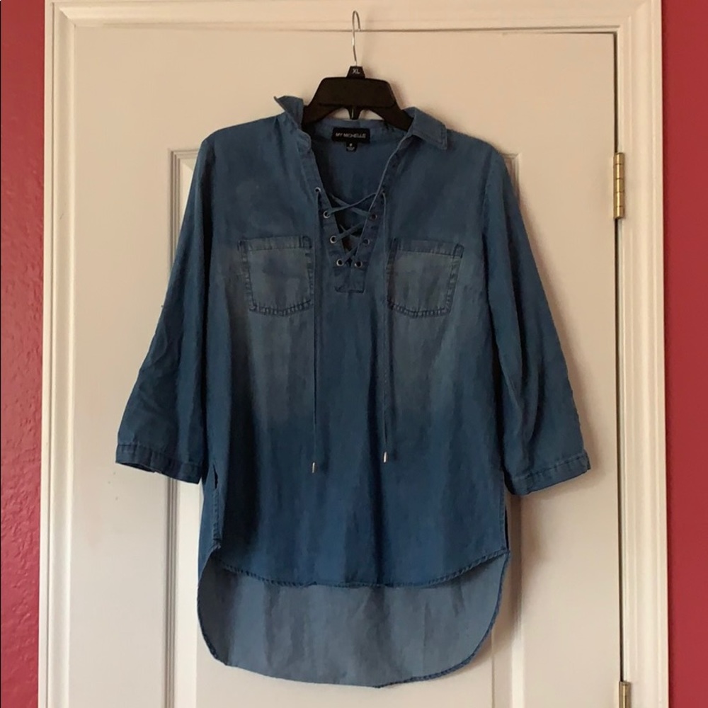 Jean Lace Down Top